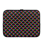 Black Mermaid Scales Pattern Print Laptop Sleeve
