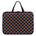 Black Mermaid Scales Pattern Print Laptop Sleeve With Handle