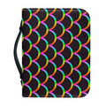 Black Mermaid Scales Pattern Print Leather Bible Cover