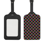 Black Mermaid Scales Pattern Print Luggage Tag