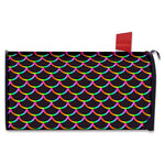 Black Mermaid Scales Pattern Print Mailbox Cover