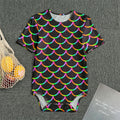 Black Mermaid Scales Pattern Print Men's Bodysuit
