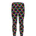Black Mermaid Scales Pattern Print Men's Leggings