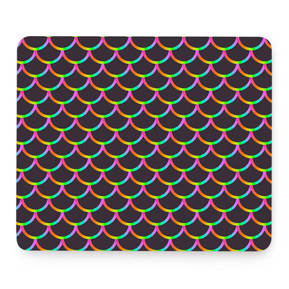 Black Mermaid Scales Pattern Print Mouse Pad