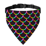 Black Mermaid Scales Pattern Print Over The Collar Dog Bandana