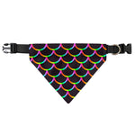 Black Mermaid Scales Pattern Print Over The Collar Dog Bandana