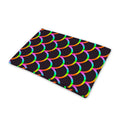 Black Mermaid Scales Pattern Print Pet Cooling Mat Cover