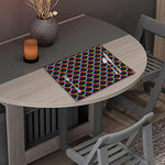 Black Mermaid Scales Pattern Print Placemat