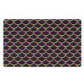 Black Mermaid Scales Pattern Print Polyester Doormat