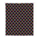 Black Mermaid Scales Pattern Print Polyester Shower Curtain