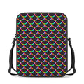 Black Mermaid Scales Pattern Print Rectangular Crossbody Bag