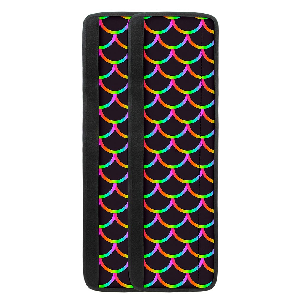 Black Mermaid Scales Pattern Print Refrigerator Handle Covers