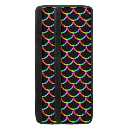 Black Mermaid Scales Pattern Print Refrigerator Handle Covers