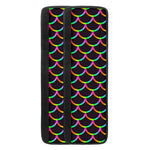Black Mermaid Scales Pattern Print Refrigerator Handle Covers