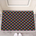Black Mermaid Scales Pattern Print Rubber Doormat