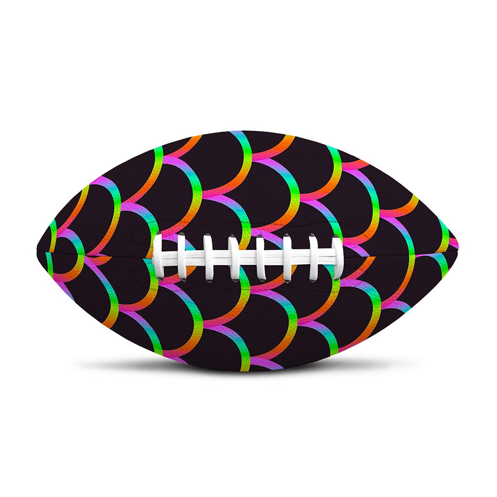 Black Mermaid Scales Pattern Print Rugby Ball