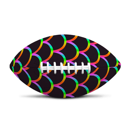 Black Mermaid Scales Pattern Print Rugby Ball