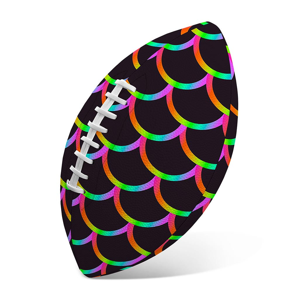 Black Mermaid Scales Pattern Print Rugby Ball