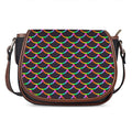 Black Mermaid Scales Pattern Print Saddle Bag
