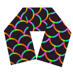 Black Mermaid Scales Pattern Print Scarf