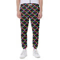 Black Mermaid Scales Pattern Print Joggers