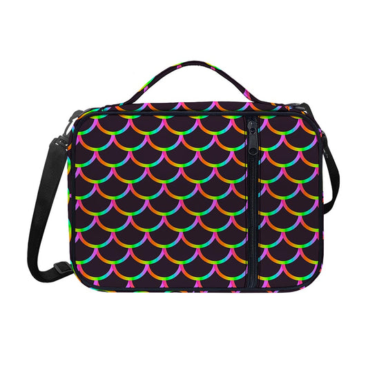 Black Mermaid Scales Pattern Print Shoulder Strap Bible Bag
