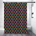 Black Mermaid Scales Pattern Print Shower Curtain