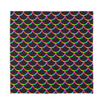 Black Mermaid Scales Pattern Print Silk Bandana