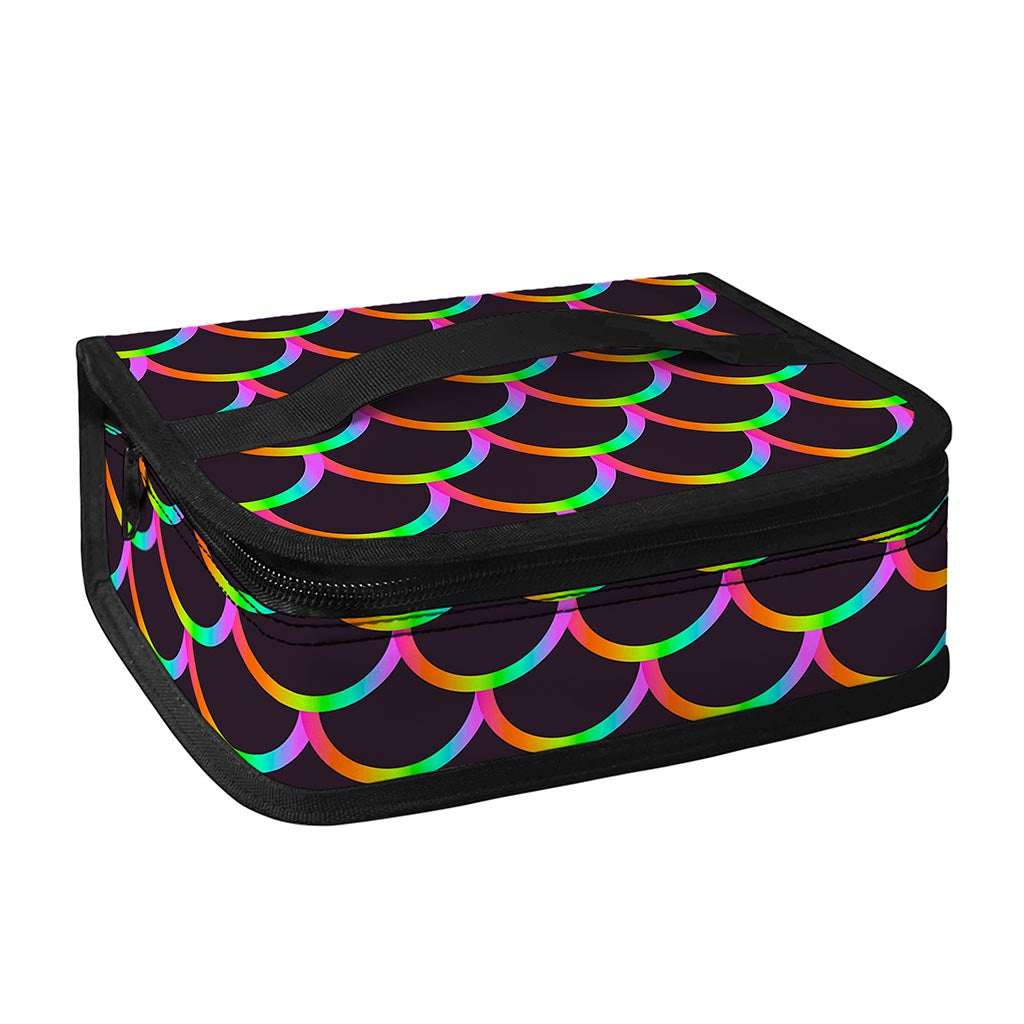 Black Mermaid Scales Pattern Print Small Lunch Bag