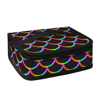 Black Mermaid Scales Pattern Print Small Lunch Bag