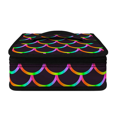 Black Mermaid Scales Pattern Print Small Lunch Bag