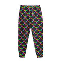 Black Mermaid Scales Pattern Print Sweatpants
