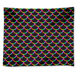 Black Mermaid Scales Pattern Print Tapestry