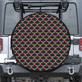 Black Mermaid Scales Pattern Print Tire Cover