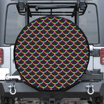 Black Mermaid Scales Pattern Print Tire Cover