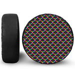 Black Mermaid Scales Pattern Print Tire Cover