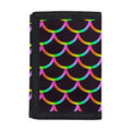 Black Mermaid Scales Pattern Print Trifold Wallet