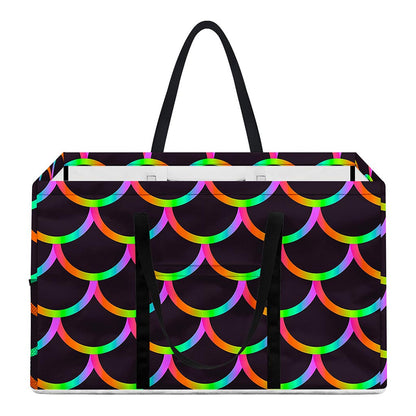 Black Mermaid Scales Pattern Print Utility Tote Bag