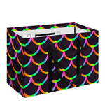 Black Mermaid Scales Pattern Print Utility Tote Bag