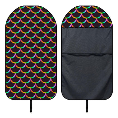 Black Mermaid Scales Pattern Print Waterproof Car Seat Cover