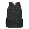 Black (NOT Real) Glitter Print 17 Inch Backpack