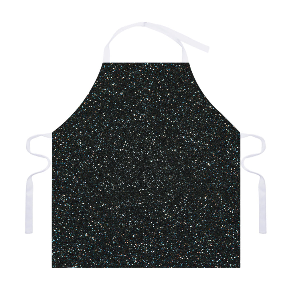 Black (NOT Real) Glitter Print Adjustable Apron