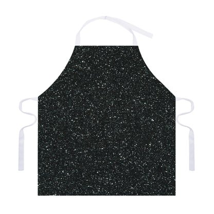 Black (NOT Real) Glitter Print Adjustable Apron
