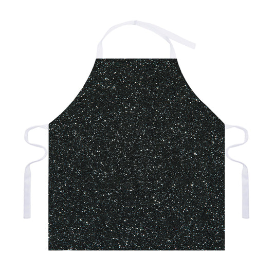 Black (NOT Real) Glitter Print Adjustable Apron