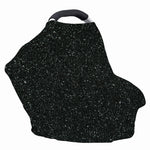 Black (NOT Real) Glitter Print Baby Seat Cover