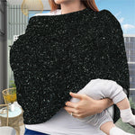 Black (NOT Real) Glitter Print Baby Seat Cover