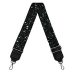 Black (NOT Real) Glitter Print Bag Strap