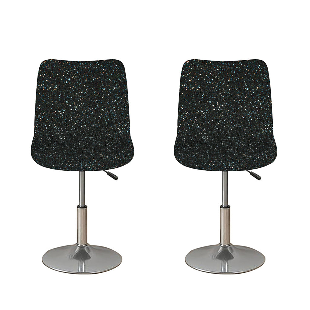 Black (NOT Real) Glitter Print Bar Stool Covers