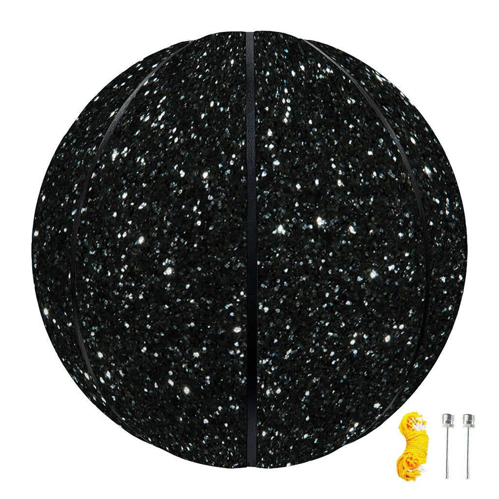 Black (NOT Real) Glitter Print Basketball