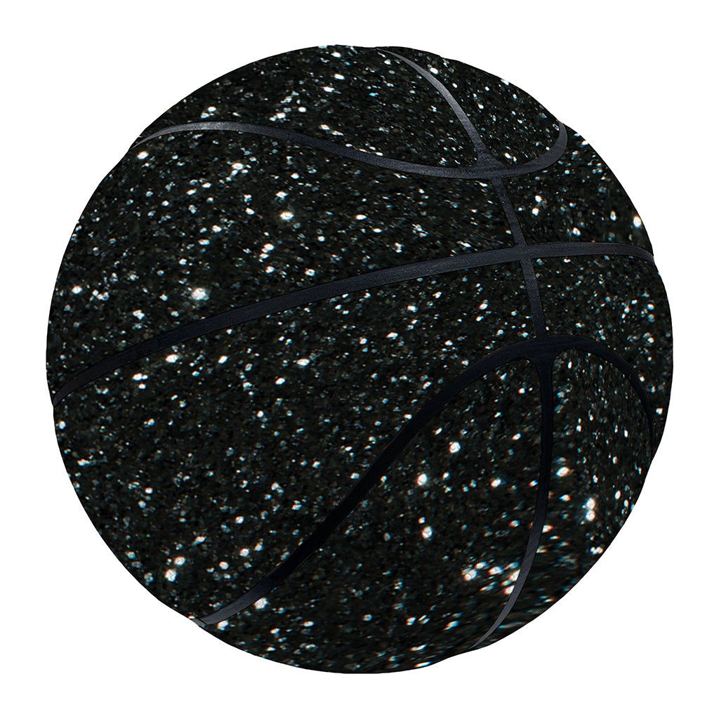Black (NOT Real) Glitter Print Basketball